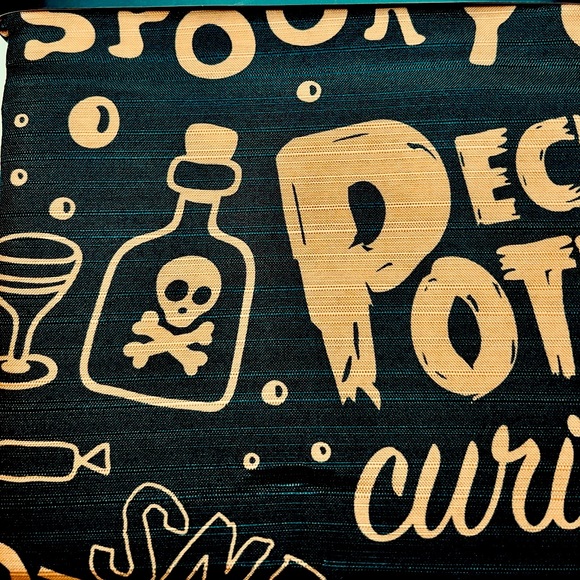 Halloween It’s Spooky Season Fabric Shower Curtain Metal Hooks Black Orange - Picture 1 of 11